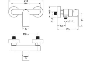 Смеситель для душа Aquatek Лира AQ1460MB черный